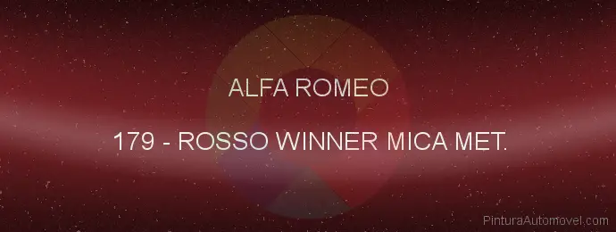 Pintura Alfa Romeo 179 Rosso Winner Mica Met.