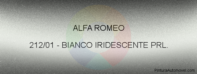 Pintura Alfa Romeo 212/01 Bianco Iridescente Prl.