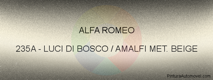 Pintura Alfa Romeo 235A Luci Di Bosco / Amalfi Met. Beige