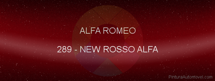 Pintura Alfa Romeo 289 New Rosso Alfa