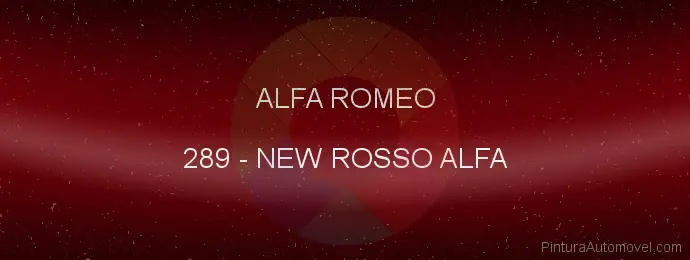 Pintura Alfa Romeo 289 New Rosso Alfa