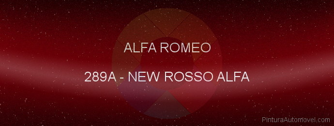 Pintura Alfa Romeo 289A New Rosso Alfa