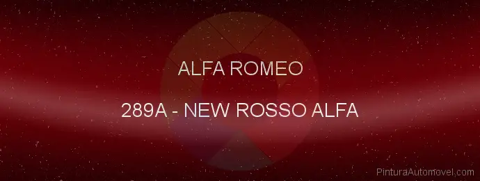 Pintura Alfa Romeo 289A New Rosso Alfa