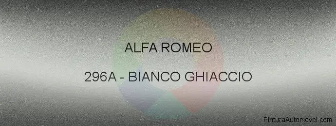 Pintura Alfa Romeo 296A Bianco Ghiaccio