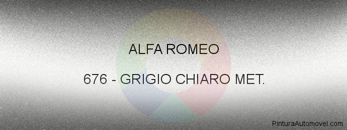 Pintura Alfa Romeo 676 Grigio Chiaro Met.