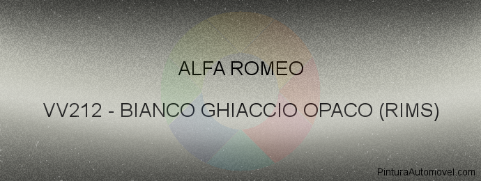 Pintura Alfa Romeo VV212 Bianco Ghiaccio Opaco (rims)