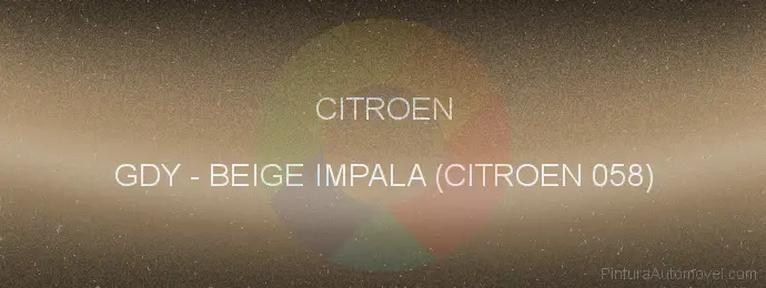 Pintura Citroen GDY Beige Impala (citroen 058)