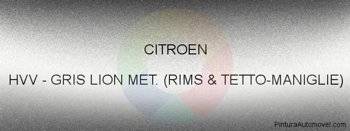 Pintura Citroen HVV Gris Lion Met. (rims & Tetto-maniglie)