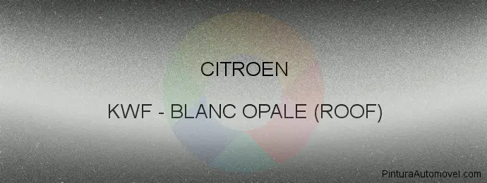 Pintura Citroen KWF Blanc Opale (roof)