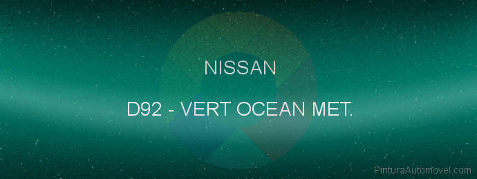 Pintura Nissan D92 Vert Ocean Met.