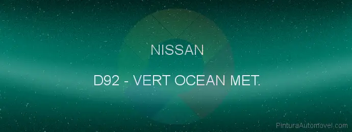 Pintura Nissan D92 Vert Ocean Met.