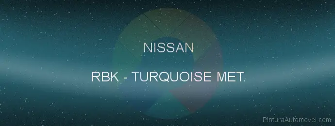 Pintura Nissan RBK Turquoise Met.