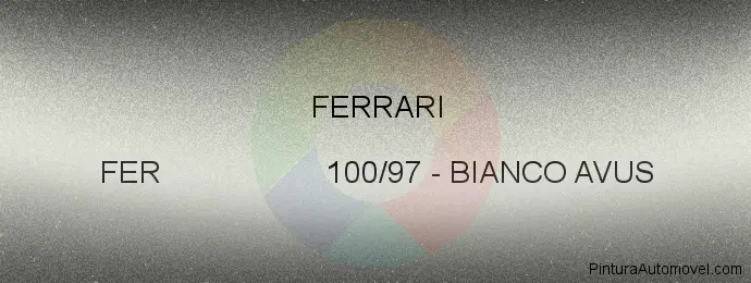 Pintura Ferrari FER 100/97 Bianco Avus