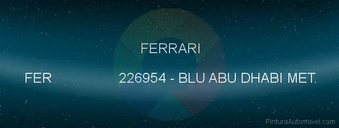 Pintura Ferrari FER 226954 Blu Abu Dhabi Met.