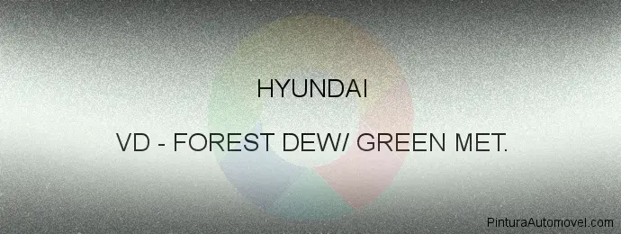 Pintura Hyundai VD Forest Dew/ Green Met.