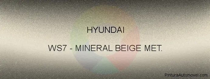 Pintura Hyundai WS7 Mineral Beige Met.