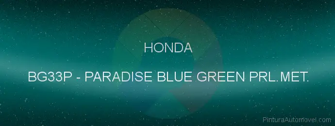 Pintura Honda BG33P Paradise Blue Green Prl.met.