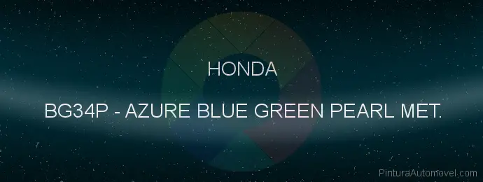 Pintura Honda BG34P Azure Blue Green Pearl Met.