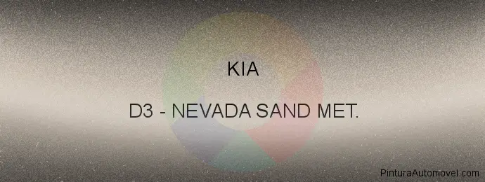 Pintura Kia D3 Nevada Sand Met.