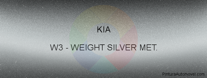 Pintura Kia W3 Weight Silver Met.