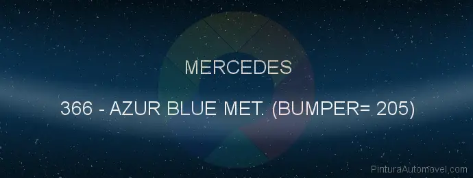 Pintura Mercedes 366 Azur Blue Met. (bumper= 205)