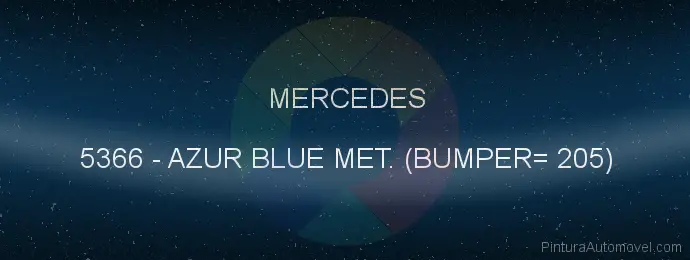 Pintura Mercedes 5366 Azur Blue Met. (bumper= 205)