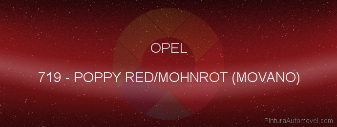 Pintura Opel 719 Poppy Red/mohnrot (movano)