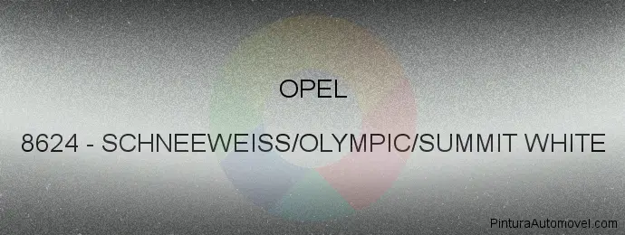 Pintura Opel 8624 Schneeweiss/olympic/summit White