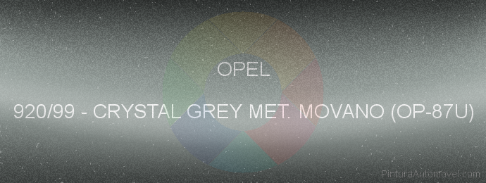 Pintura Opel 920/99 Crystal Grey Met. Movano (op-87u)