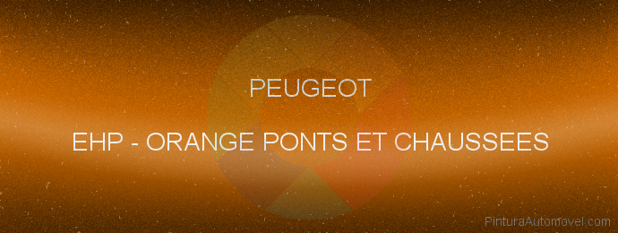 Pintura Peugeot EHP Orange Ponts Et Chaussees