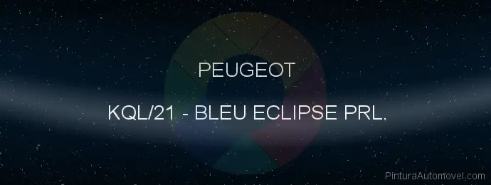 Pintura Peugeot KQL/21 Bleu Eclipse Prl.