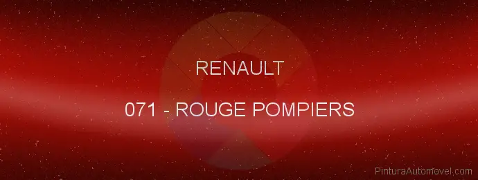Pintura Renault 071 Rouge Pompiers