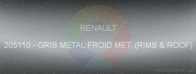 Pintura Renault 205110 Gris Metal Froid Met. (rims & Roof)