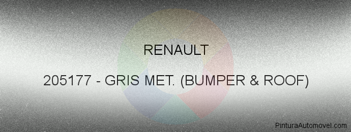 Pintura Renault 205177 Gris Met. (bumper & Roof)