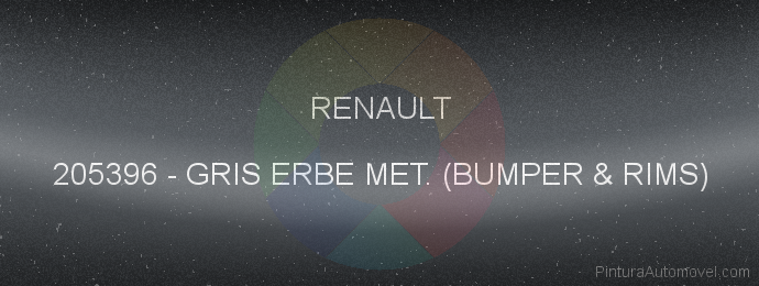 Pintura Renault 205396 Gris Erbe Met. (bumper & Rims)