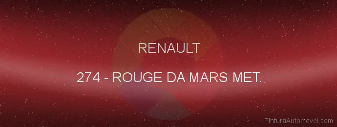 Pintura Renault 274 Rouge Da Mars Met.