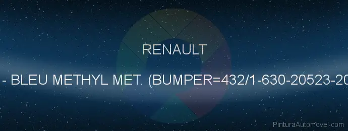 Pintura Renault 432 Bleu Methyl Met. (bumper=432/1-630-20523-20599