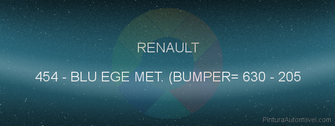 Pintura Renault 454 Blu Ege Met. (bumper= 630 - 205