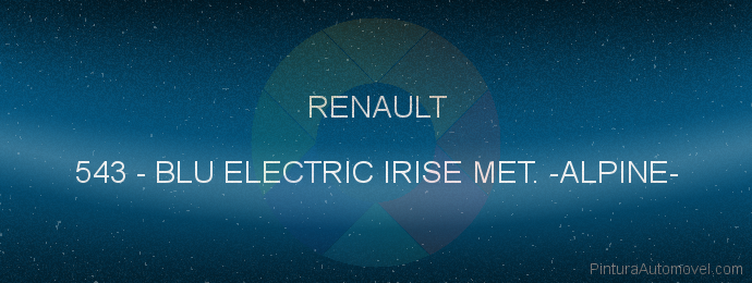 Pintura Renault 543 Blu Electric Irise Met. -alpine-
