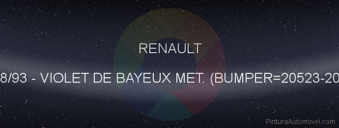 Pintura Renault 718/93 Violet De Bayeux Met. (bumper=20523-2059