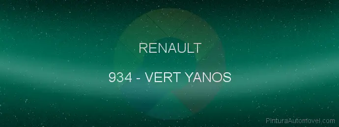Pintura Renault 934 Vert Yanos