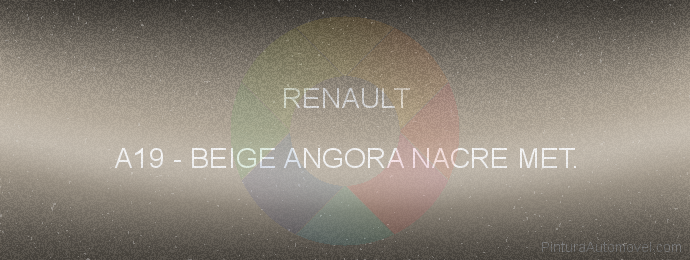 Pintura Renault A19 Beige Angora Nacre Met.