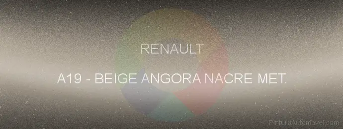 Pintura Renault A19 Beige Angora Nacre Met.