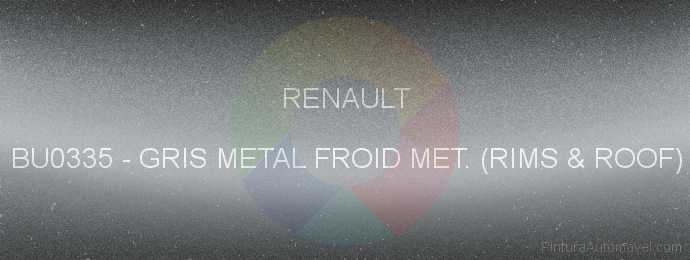 Pintura Renault BU0335 Gris Metal Froid Met. (rims & Roof)