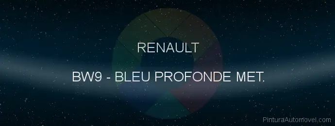 Pintura Renault BW9 Bleu Profonde Met.