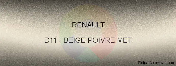 Pintura Renault D11 Beige Poivre Met.