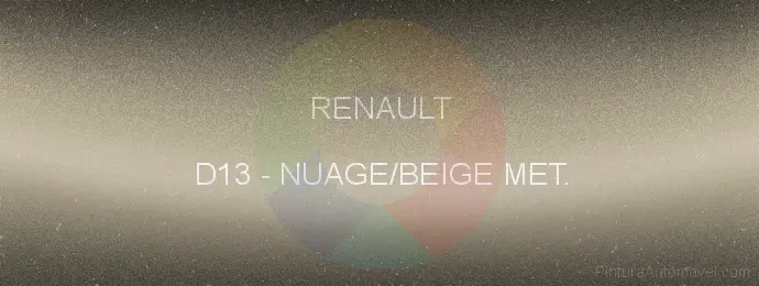 Pintura Renault D13 Nuage/beige Met.