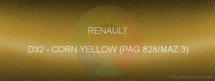 Pintura Renault D32 Corn Yellow (pag.828/maz.3)