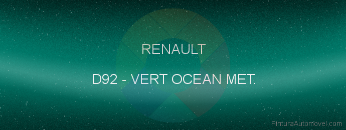 Pintura Renault D92 Vert Ocean Met.