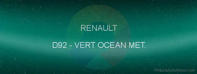 Pintura Renault D92 Vert Ocean Met.